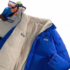Winter Verwarmde Jas Losse Fleece Bovenkleding Koreaanse Fi Verdikking Cott-gewatteerde Leisure Stand Kraag Liefhebbers Windscherm Jas b3PK #