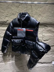 Veste d'hiver en duvet pour hommes de haute qualité, manches à la mode, manteau noir détachable, matériau coupe-vent extérieur, vestes de créateurs de luxe de marque supérieure