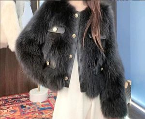 Winter hoge kwaliteit Nertsenjassen Dames Top Fashion FAUX Fur zwarte korte jas Elegante dikke warme bovenkleding nobel nepbont Vrouw streetwear jas