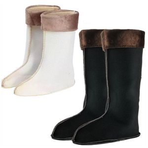 Bottes de pluie à tube haut d'hiver Doublure de botte Doublure Couverture en coton Polaire Chaussures d'eau chaude Bottes de pluie Doublure Chaussettes Velours