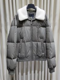 Hiver haut de gamme hommes doudoune mode col en laine couture manteau en duvet d'oie chaud de haute qualité veste de créateur de luxe de marque supérieure