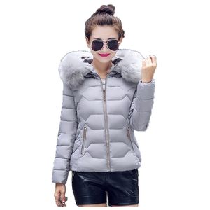 Manteau d'hiver à capuche court paragraphe parka femme 3XL plus taille rose noir blanc manches longues mode chaleur vêtements LR618 210531