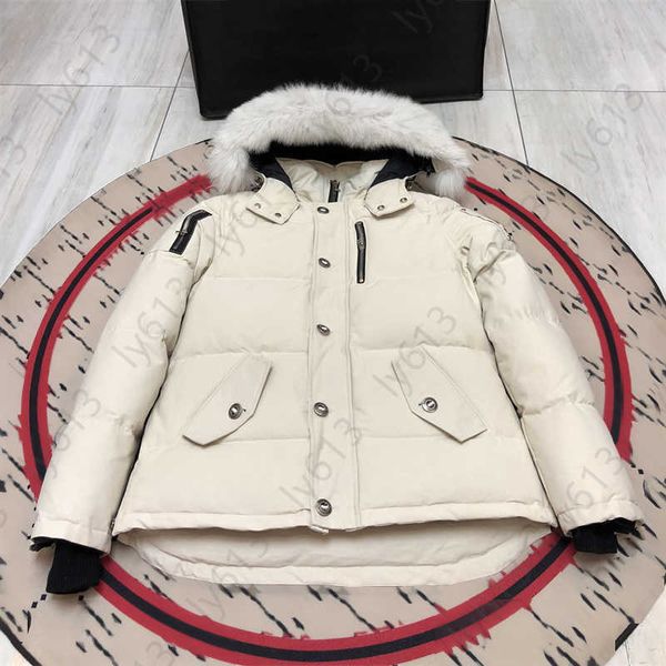 Veste à capuche d'hiver pour hommes Manteau de créateur Authentique 90% de duvet d'oie Remplissage Tissu résistant au froid et imperméable Col de fourrure de renard argenté arctique Vestes à capuche pour hommes