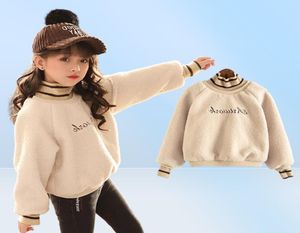 Hoodies d'hiver Sweethirts élégants Printemps d'automne d'hiver Girl pour enfants chauds plus en velours épaissis
