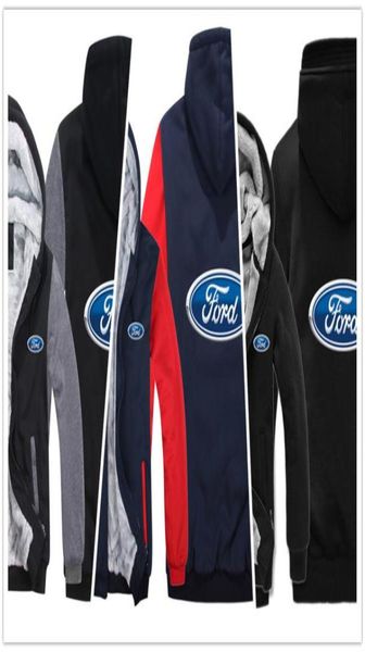 Sweat à capuche d'hiver avec logo de voiture Ford imprimé Hommes femmes Chaud Épaissir Sweats à capuche automne vêtements sweat-shirts Veste zippée polaire à capuche streetwear4467941