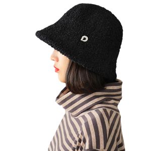 Winter imitatie lamshaar D-letter bucket hat dames Japanse veelzijdige stevige vissershoed warme mode basin cap designer hoed