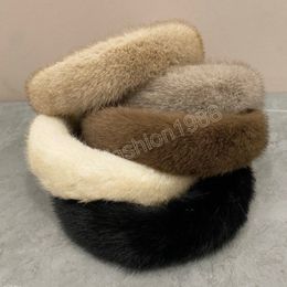 Hiver Imitation Vison En Peluche Fourrure Éponge Bandeaux Accessoires De Cheveux De Mode femme Tendance Décontracté Bandeau Bande De Cheveux Cerceau Fille Nouveau