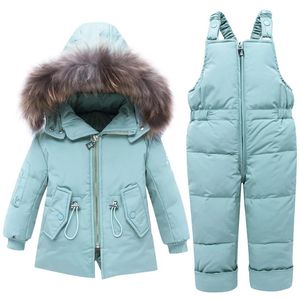 Hiver infantile bébé costume épais chaud enfants doudoune manteau combinaison enfants filles vêtements ensemble 14 ans garçon Snowsuit 231220