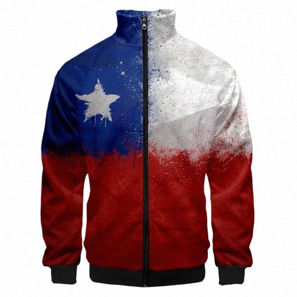 Chaqueta de invierno Ejército Chile CL CHL Bandera de moneda Chaqueta con cremallera para hombres chilenos Abrigos Fi Abrigos Primavera Otoño Chaquetas Dropship al por mayor g6Dz #