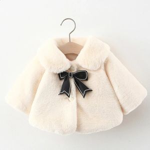 Winterjas voor babymeisjeskleding Mode Kerst Prinses Mantel Herfst Warm Nepbont Meisjesjas Pluche Uitloper 240122