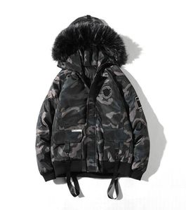 Veste d'hiver hommes Camouflage décontracté épais chaud Parka mâle fourrure à capuche Style de rue mode Camo lâche hommes pardessus T1909087849884