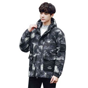 Winterjas mannen mode camouflage stijl dikke warme parka bont witte eendendown jassen casual man waterdicht donsjacks G1115