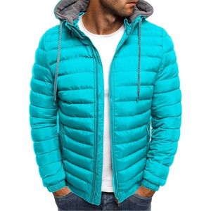 Veste d'hiver Hommes Mode Stand Col Mâle Coton-rembourré Parka Veste Hommes Solide Épais Vestes et Manteaux Homme Hiver Parkas 201204