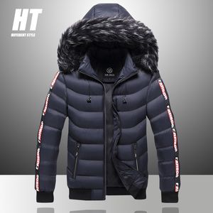 Winterjack Men Bont kraag Warm Dikke Parka Male bovenkleding Thermische wollen voering Down Coats Fleece Hooded Snow 220818