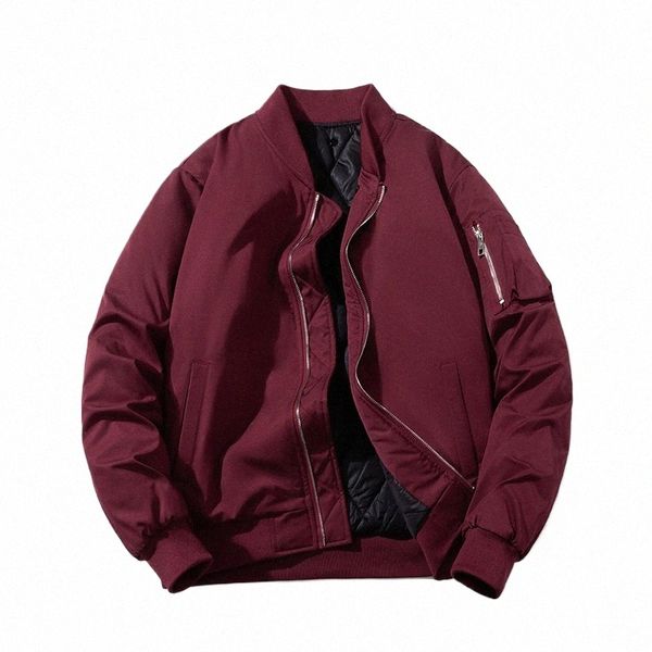 Veste d'hiver Hommes Épais Chaud Lâche Vol Bomber Veste Logo Personnalisé Manteau À Capuchon Casual Automne Mince Varsity Manteau Zipper Outwear e5uZ #