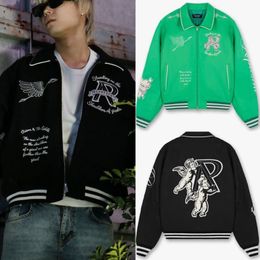 Veste d'hiver rétro Hip Hop chérubin flèche lettre brodée revers fermeture éclair manteau pilote hommes femmes coupe-vent pardessus