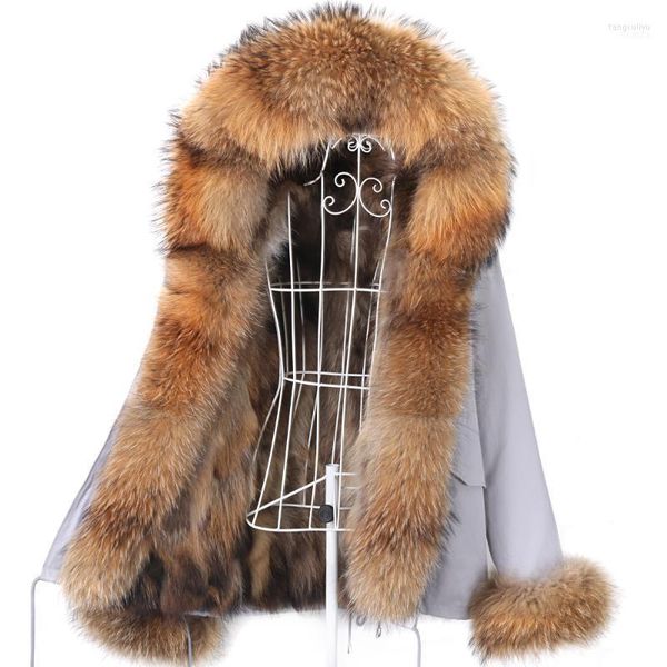 Veste d'hiver femmes 2022 réel manteau de fourrure imperméable Parka femme doublure naturelle vêtements d'extérieur décontractés Streetwear grande taille 7XL1