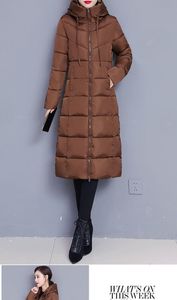 Veste d'hiver femmes allonger doudounes chaudes Parkas à capuche grande taille 5xl épais manteaux en coton matelassé femme