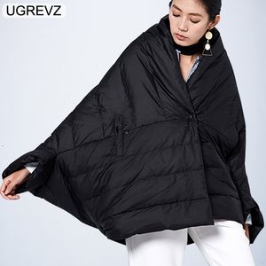 Winterjas vrouwen losse parka mode batwing mouw vrouwelijke dons katoenen coat 2019 nieuwe overjas zwart wit herfst korte jas T200319