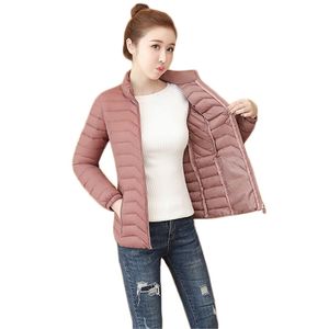 Veste d'hiver femme rouge 6 couleurs L-6XL grande taille automne coréen court mince léger vers le bas coton manteaux feminina LR832 210531