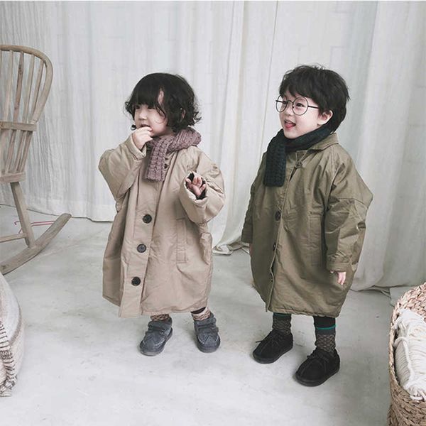 Vestes d'hiver pour garçons Gilrs Trench enfants à capuche chaud enfants garçon survêtement coupe-vent bébé enfants veste pour filles manteaux H0910