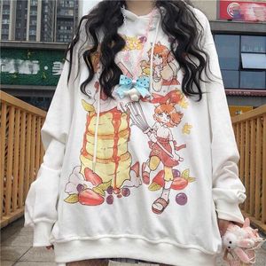 Hiver japonais décontracté dessin animé plus taille femme kawaii à capuche jk doux lâche style preppy mignon punk sweat-shirt 210608