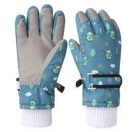 Winter Kids Mooie Cartoon Dinosaurus Antislip Waterdicht Winddicht Dikke Wanten Kinderen Skihandschoenen 240105