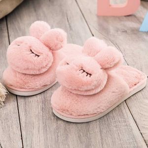 Hiver enfants pantoufles dessins animés en peluche intérieur pour garçons chaud antidérapant enfants chaussures Parent-enfant coton pantoufles xx660 210712