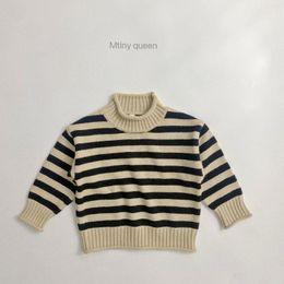 Winter kindersweaters jongens trui gestreepte meisjes gebreide kleding zachte peuter warme trui jassen