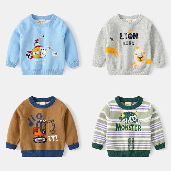 Pulls d'hiver pour enfants Pull décontracté à col rond pour garçons Pull d'automne pour enfants Vêtements en tricot à manches longues pour tout-petits Pulls pour garçons Y1024