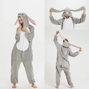 Hiver Kigurumi Oneise pour les enfants adultes garçon fille Unicorn pyjamas animal lapin dessin animé vêtements de nuit Unicornio sauthes pyjamas femmes 240507