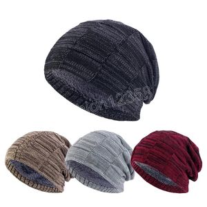 Hiver en tricot Baggy Bamans pour hommes Fourrure linning épais chaud ski de ski Bonnet Unisexe Skullies extérieurs