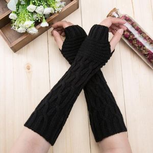 Winter Gebreide Lange Vingerloze Mittens Handschoenen Arm Warmer Stretchy Unisex Haak Halve Vingerhandschoenen Dames Kasjmier Mittens1