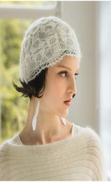 Chapeaux d'hiver tricotés en laine pour filles, Bonnet chaud en voile Gorros, chapeaux de mariée pour femmes, cadeaux de noël, haute qualité 9249049