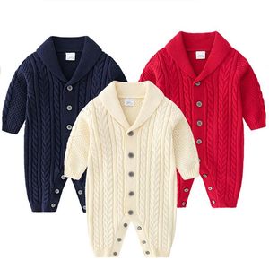 Hiver tricot bébé barboteuses à manches longues infantile garçons filles combinaisons vêtements coton automne tricoté nouveau-né bambin enfants salopette