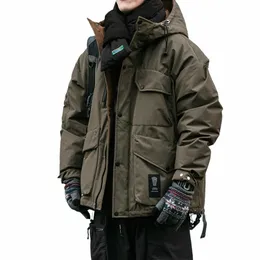 Hiver coréen de haute qualité épais doudoune pour hommes Streetwear rembourrage manteau à capuche japonais Harajuku tendance décontracté Parkas mâle 42qh #