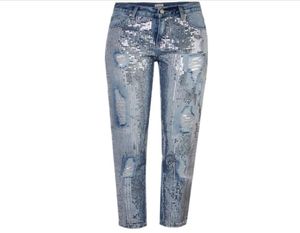 Winter Ladies Mom High Taille Vintage Jeans Woman Denim Pailletten vriendje jeans vrouwelijk gescheurd voor vrouwen broek66222570