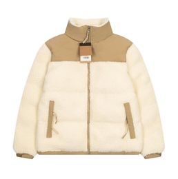 Hiver laine d'agneau épissure vers le bas vestes en coton hommes femmes créateur de mode veste manteau avec lettres broderie 3 couleurs Warm622