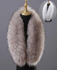 Invierno Gran Faux Fox Fur Collar Fur Fur Bufla