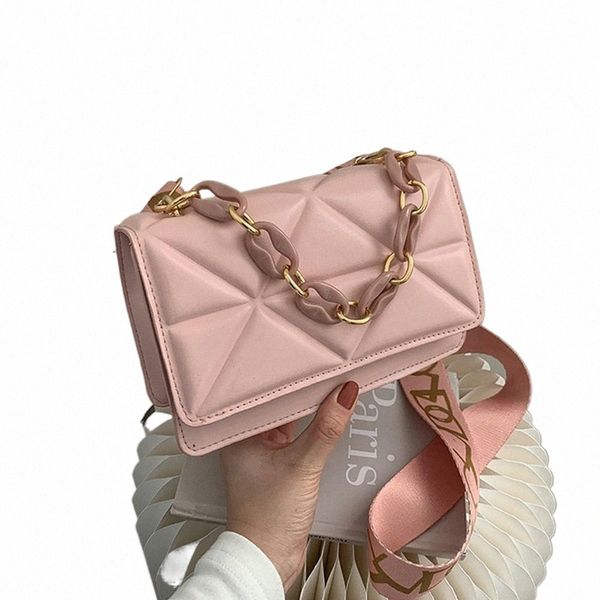 Hiver Grands sacs à bandoulière pour femmes Ste Modèle PU Cuir Crossobdy Sacs Marque Rose Fourre-tout Sacs à main Chaînes Shopper Embrayage Purs 38aP #