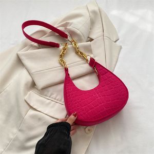 Grands sacs à bandoulière d'hiver pour femmes motif pierre sacs à bandoulière en cuir PU marque Rose rouge fourre-tout sacs à main chaînes Shopper pochette Purs sacs de soirée