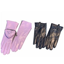 Hiver cuir cinq doigts gants dames court polaire épaissi gant Simple à la mode solide gants de protection