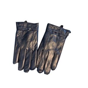 Hiver cuir cinq doigts gants dames court polaire épaissi gant Vintage à la mode solide gants de protection
