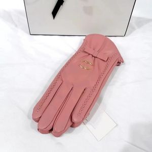 Winter lederen handschoenen pluche modeontwerper schapenvacht voor fietsen met warme vingertoppen cadeau AAA