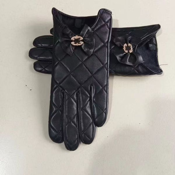 Gants en cuir d'hiver pour écran tactile en peluche de lapin, vélo en peau de mouton avec gants chauds en peau de mouton