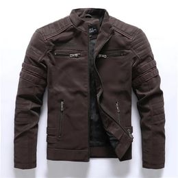Veste en cuir d'hiver enleceau de moto causale chaude broderie pures puins mode multiple vintage vintage vestes d'automne mâles 240426