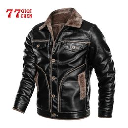 Chaqueta De cuero De invierno para hombre, abrigo De piel De piel sintética gruesa De talla grande 7XL 8XL, chaqueta De lana De piel sintética informal para invierno para hombre, chaqueta De cuero