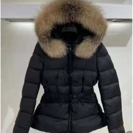 Chaqueta larga de invierno chaquetas de diseñador para mujer diseñadores abrigo abrigo de invierno para mujer cuello de piel grande con capucha chaqueta de moda cálida chaquetas acolchadas de algodón anticongelante z6