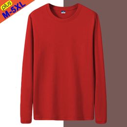 T-shirts d'hiver à manches longues hommes femmes qualité coton plaine basique T-shirts de Noël mâle femme t-shirt garçon fille grande taille hauts 240229