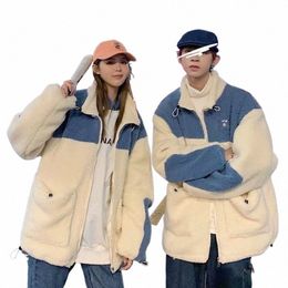 Amoureux d'hiver Lambswool Cott Vêtements Plus Polaire Épais Garder Au Chaud Rembourré Coréen Versi Hommes Veste Tendance Cott Manteau Japonais 12cC #